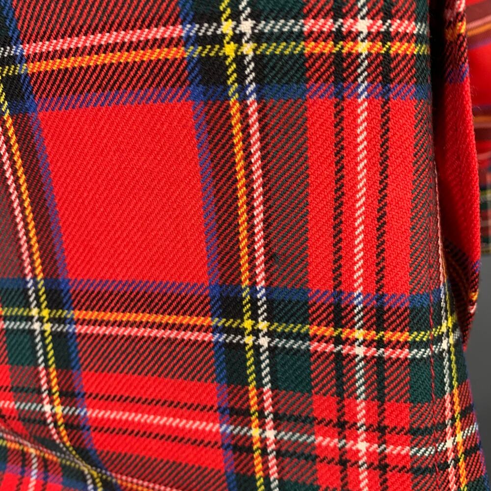 Dsquared2 Size 38 Red Multi Color Plaid Wool Butt… - image 5